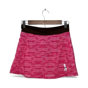 Running Girl Elegant Pink Patterned A-Line Skirt